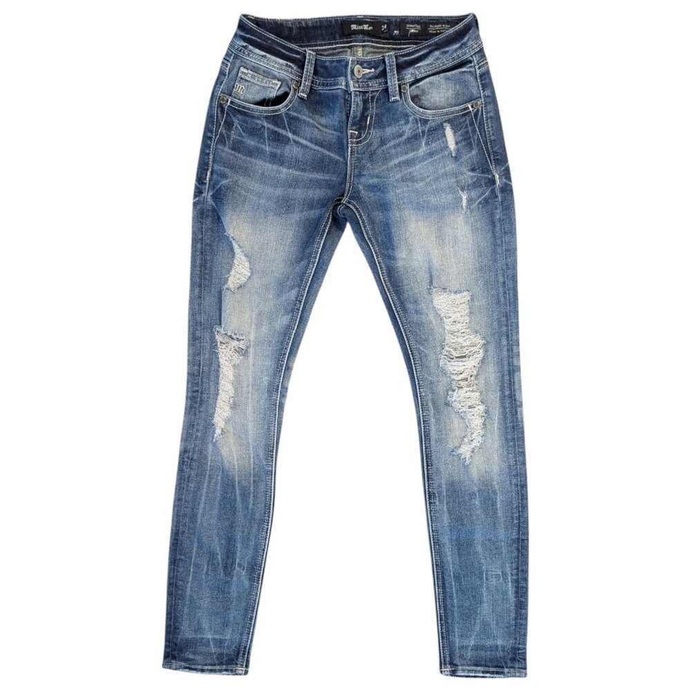 Miss Me NWOT 24 Signature Skinny Jeans Distressed Style# JE8061S14